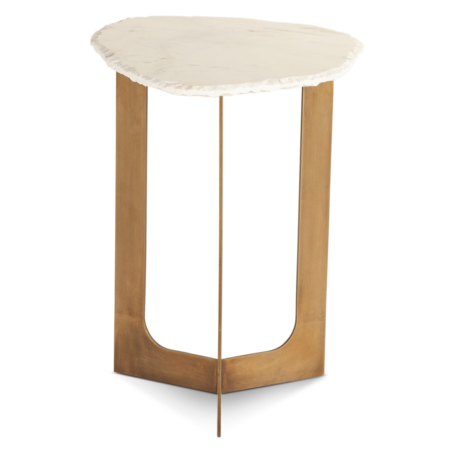 24" White Marble Side Table