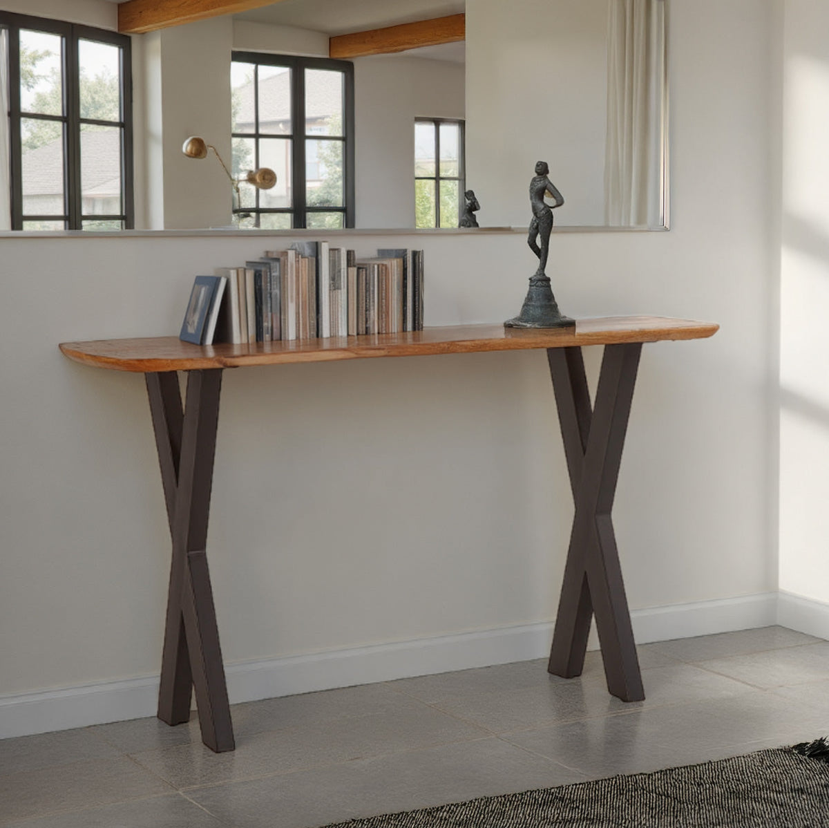 52" Natural Mango Wood Console Table