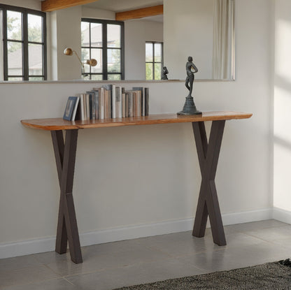 52" Natural Mango Wood Console Table