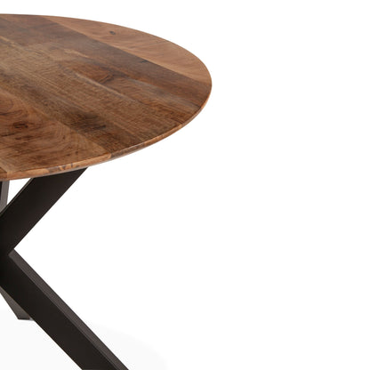 42" Natural Mango Wood Round Gathering Table