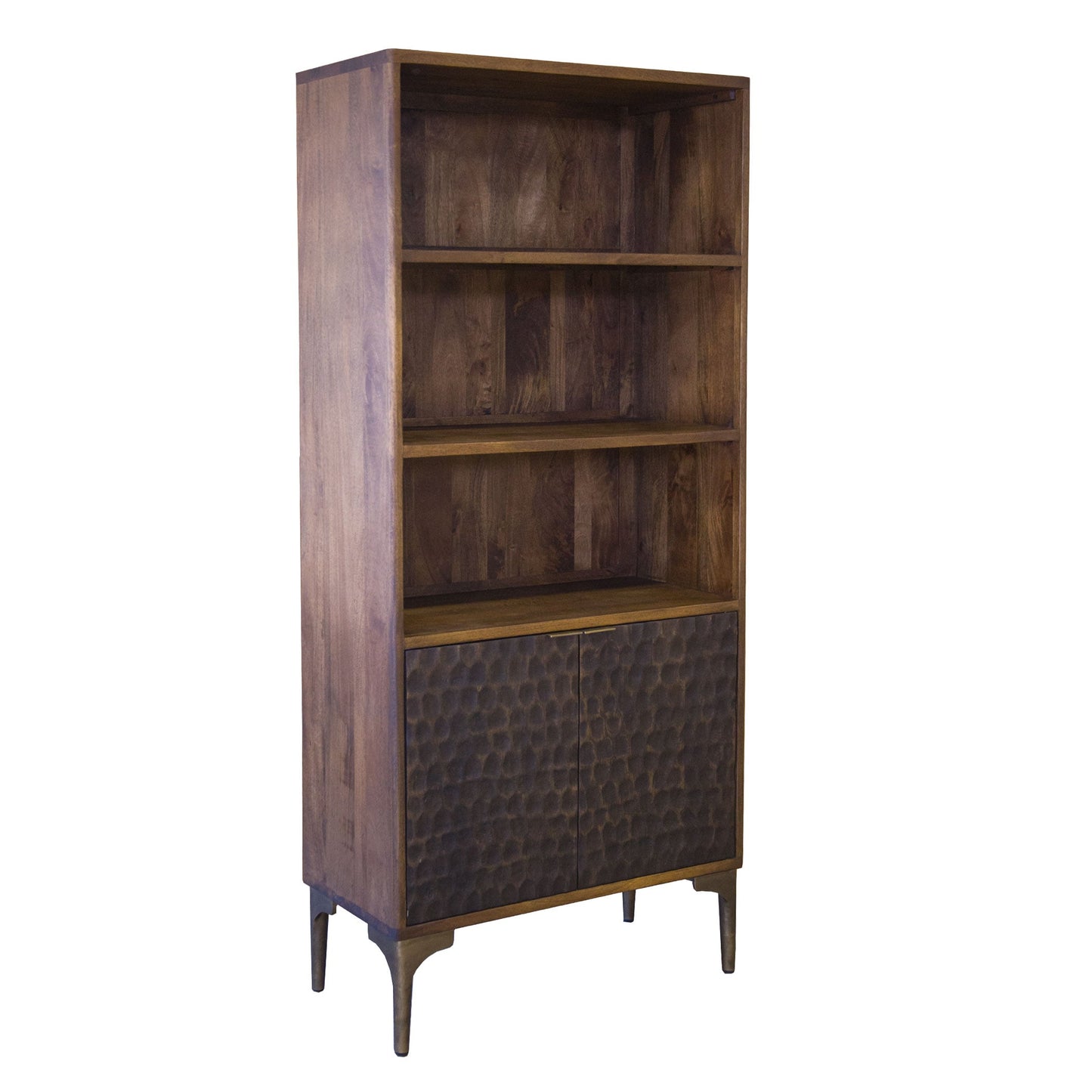 34" Two-Tone Mango Wood Bookshelf