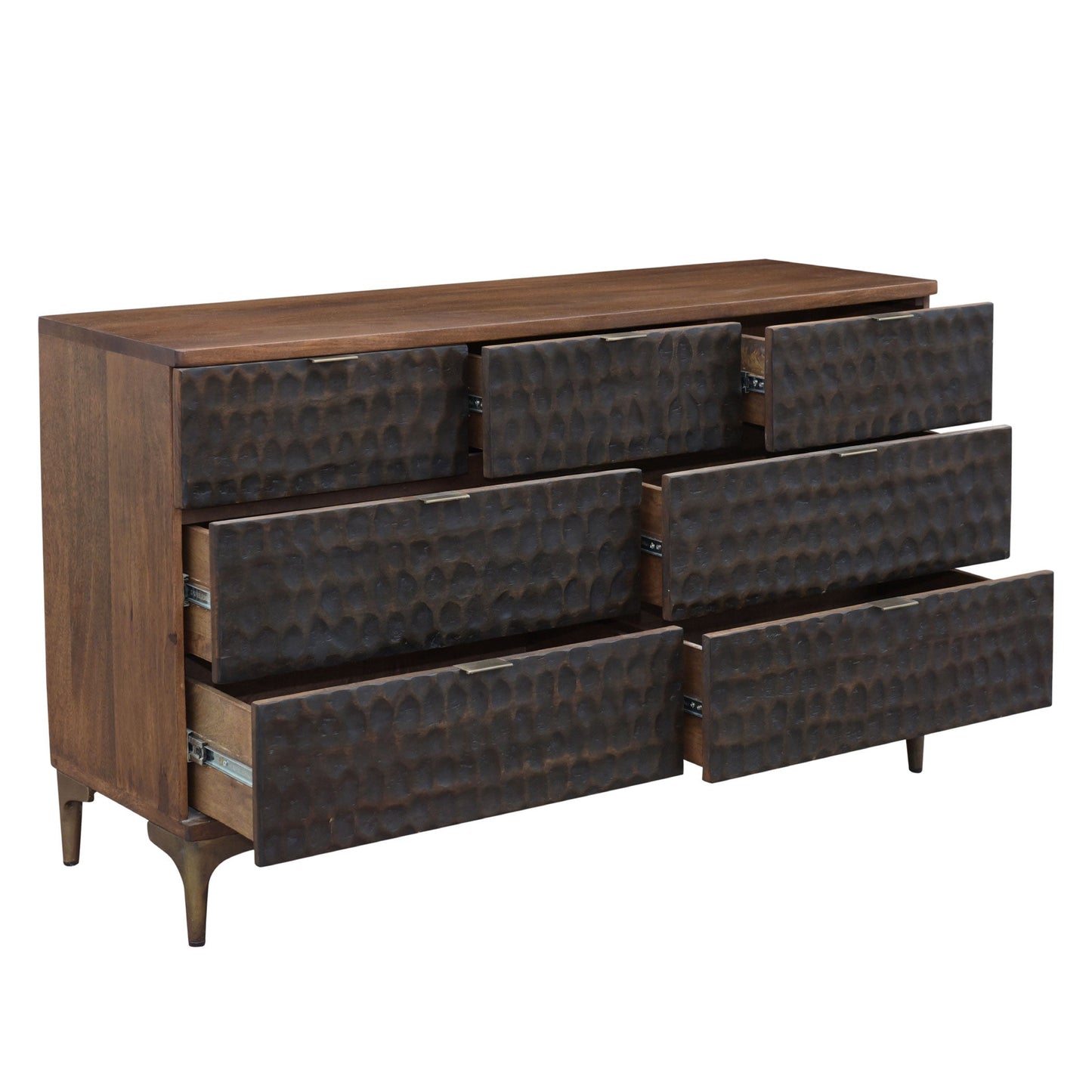 60" Two-Tone Carved Wood Dresser