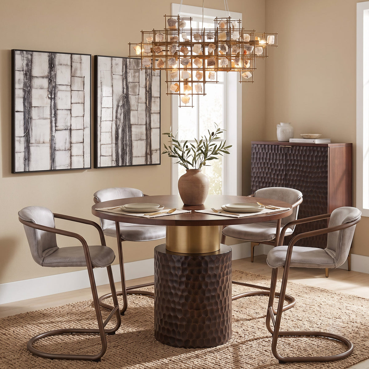 48" Two-Tone Mango Wood Gathering Table