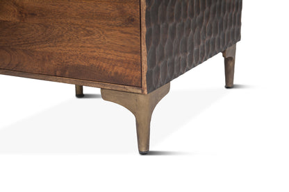 66" Two-Tone Carved Office Desk