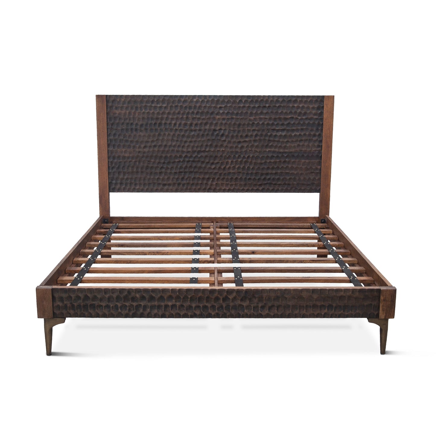 80" Two-Tone Carved Wood King Size Bed