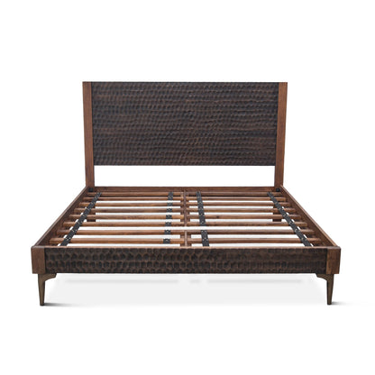 80" Two-Tone Carved Wood King Size Bed