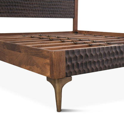 80" Two-Tone Carved Wood King Size Bed