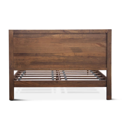 64" Two-Tone Carved Wood Queen Size Bed