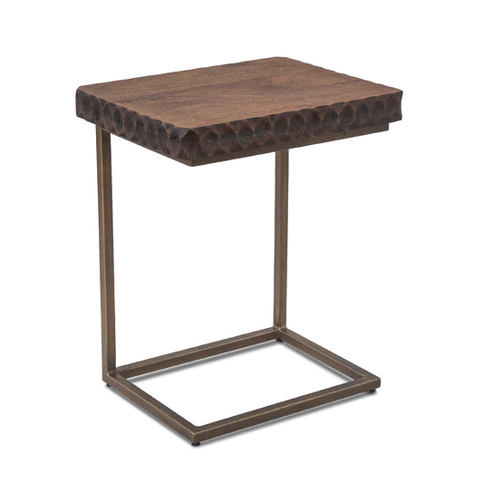 18" Two-Tone Mango Wood Side Table