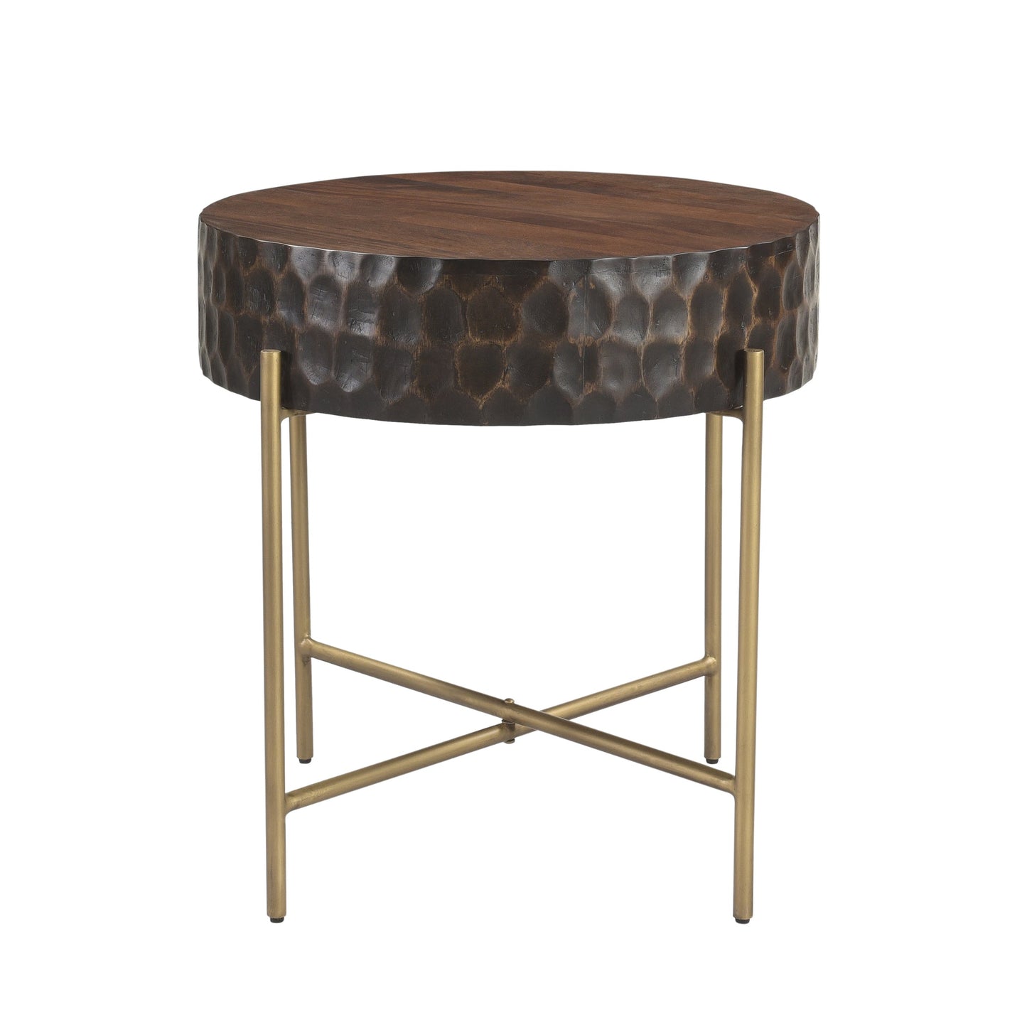 24" Two-Tone Mango Wood Side Table