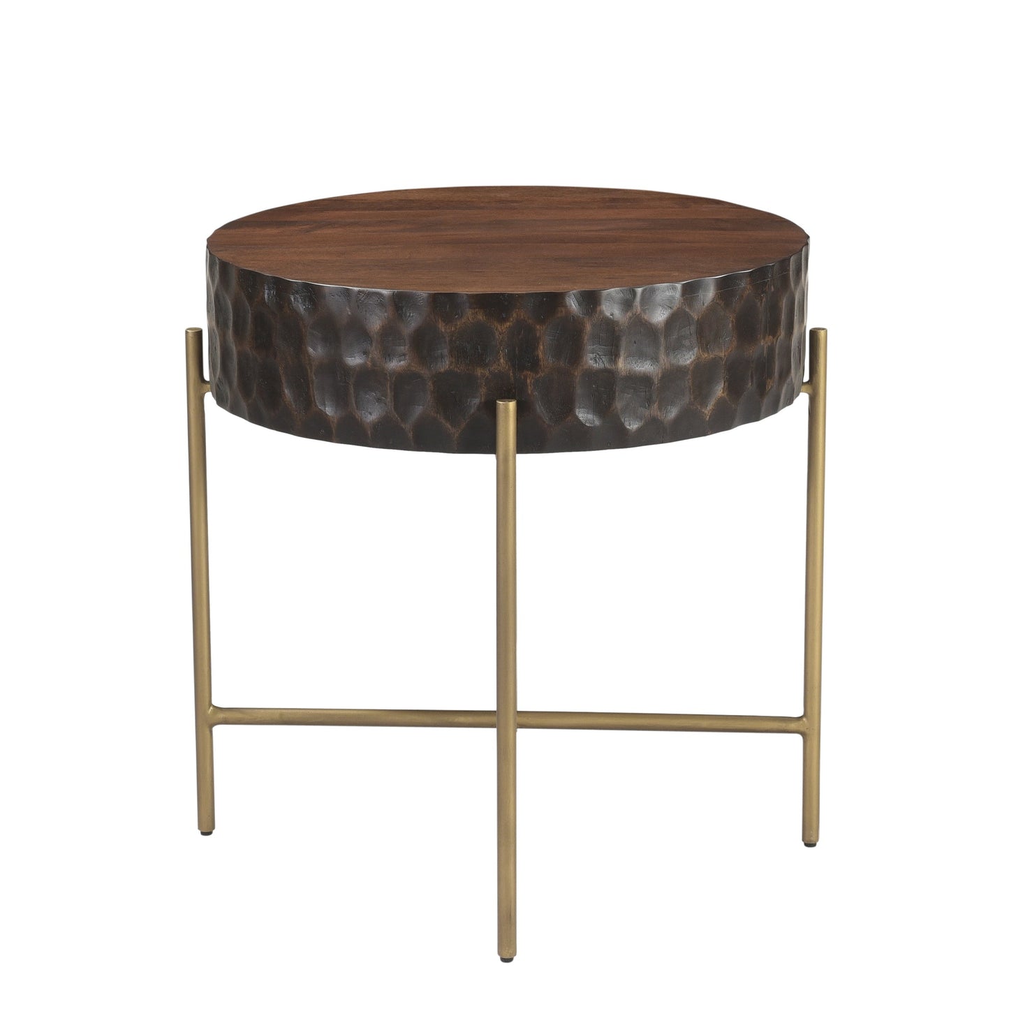 24" Two-Tone Mango Wood Side Table