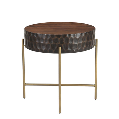 24" Two-Tone Mango Wood Side Table