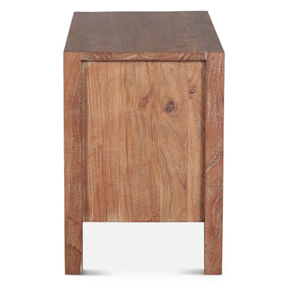 18" Brushed Acacia Wood Nightstand