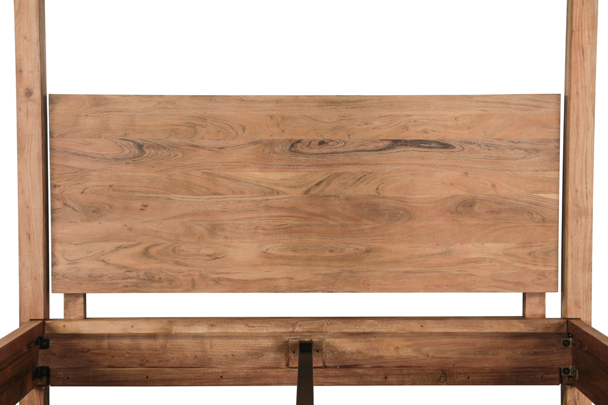 83" Brushed Acacia Wood King Size Bed