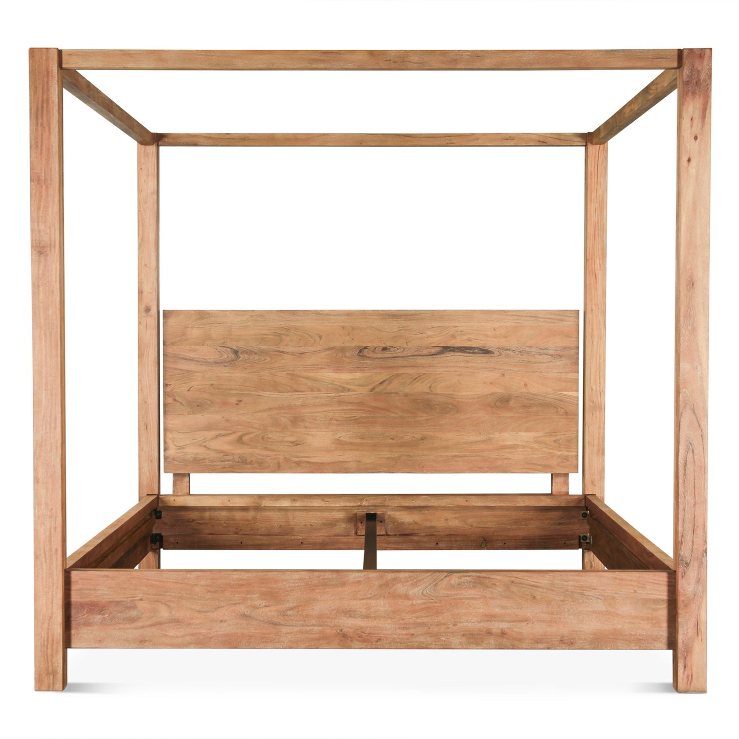 67" Brushed Acacia Wood Queen Size Bed