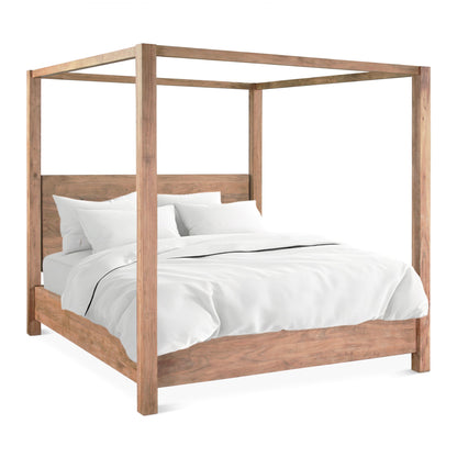 67" Brushed Acacia Wood Queen Size Bed