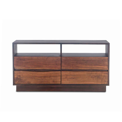 64" Raw Walnut and Ebony Dresser
