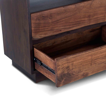 64" Raw Walnut and Ebony Dresser