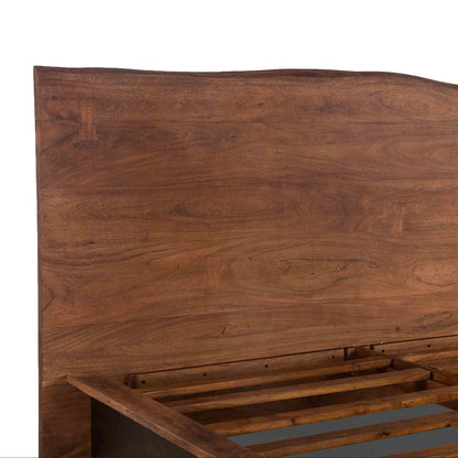 91" Raw Walnut and Ebony King Size Bed