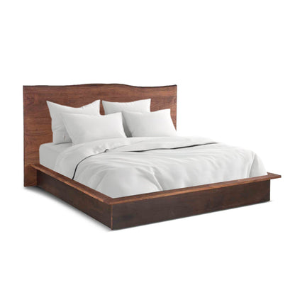 73" Raw Walnut and Ebony Queen Size Bed