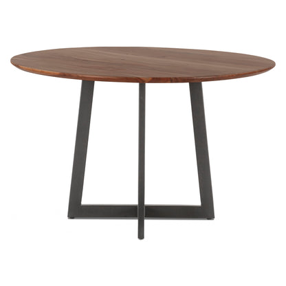48" Smoked Acacia Round Dining Table