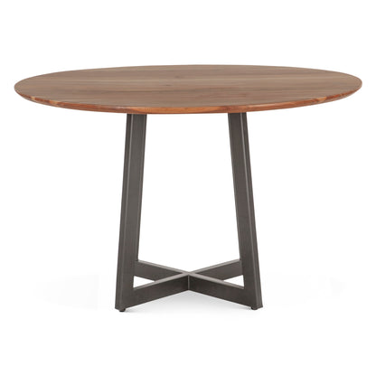 48" Smoked Acacia Round Dining Table
