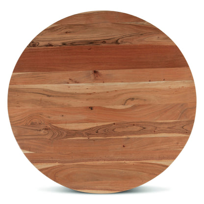 48" Smoked Acacia Round Dining Table
