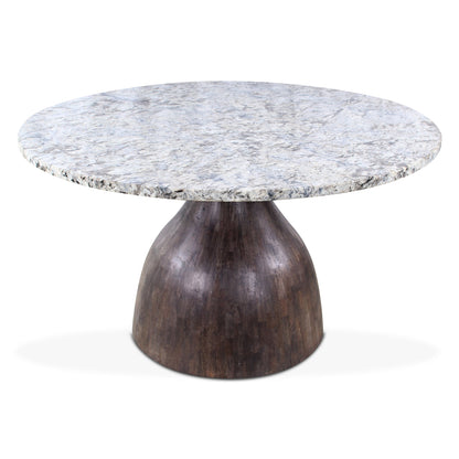 54" Alaska White Marble Round Dining Table