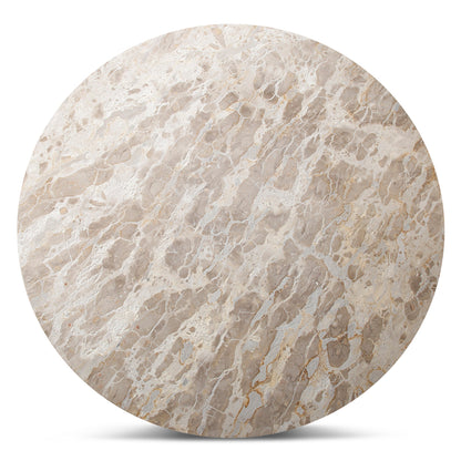 54" Capri Beige Marble Round Dining Table