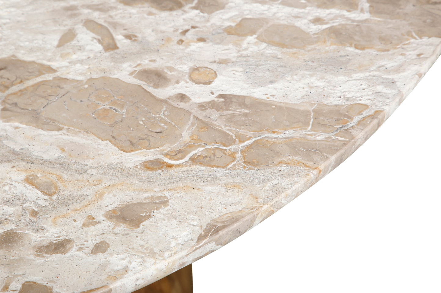 54" Capri Beige Marble Round Dining Table
