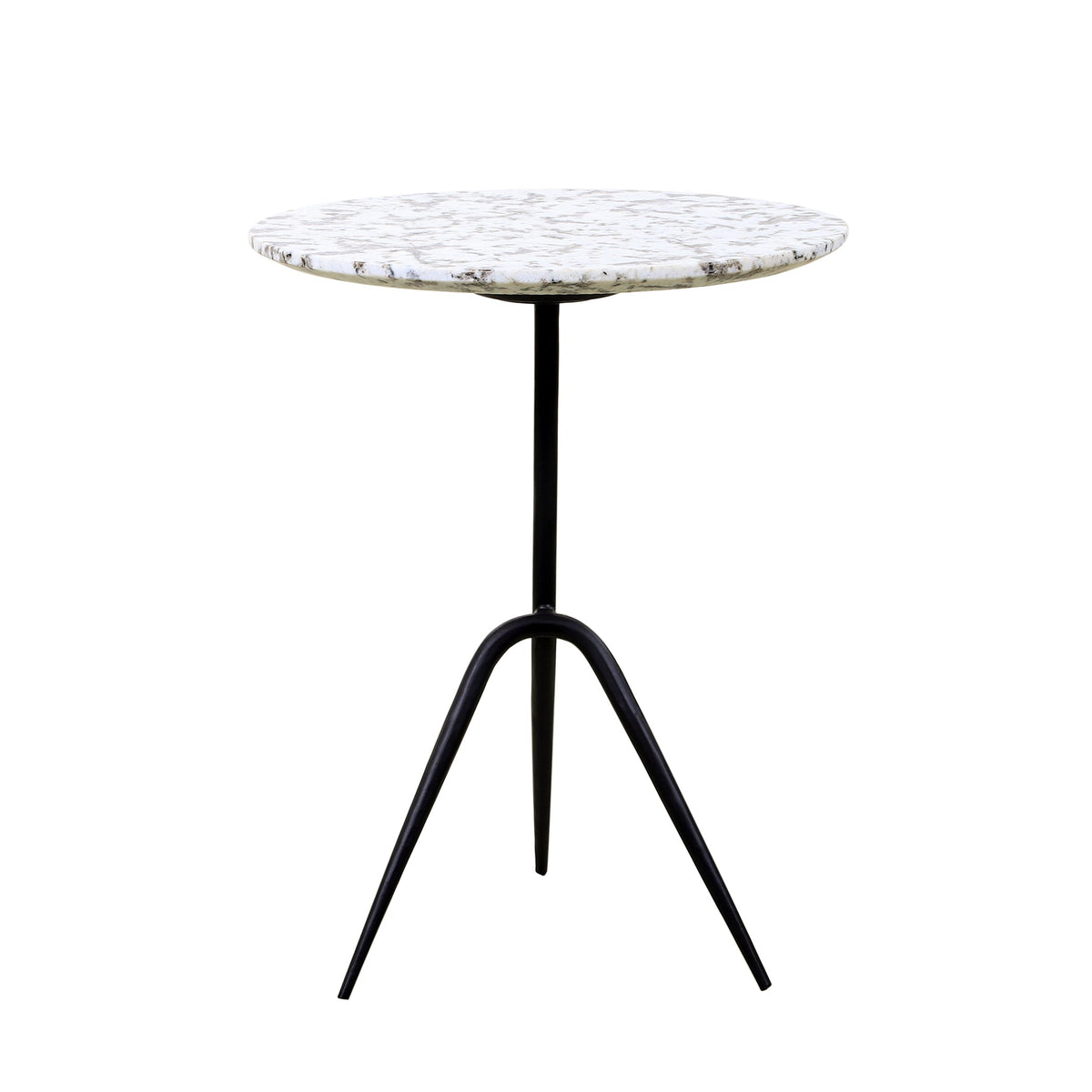 18" Alaska White Marble Accent Table