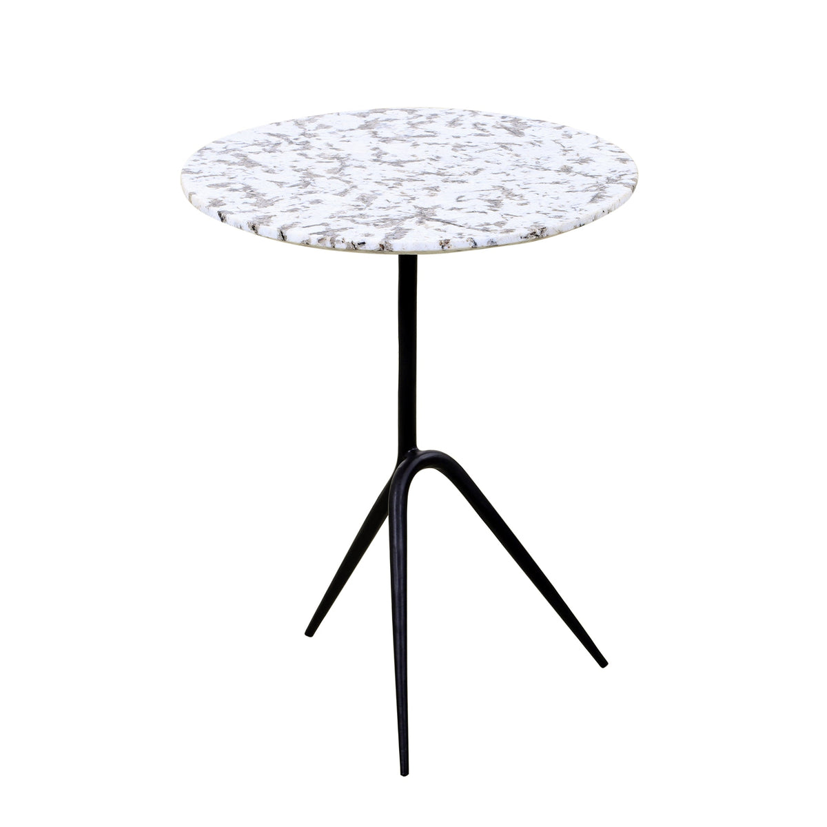 18" Alaska White Marble Accent Table