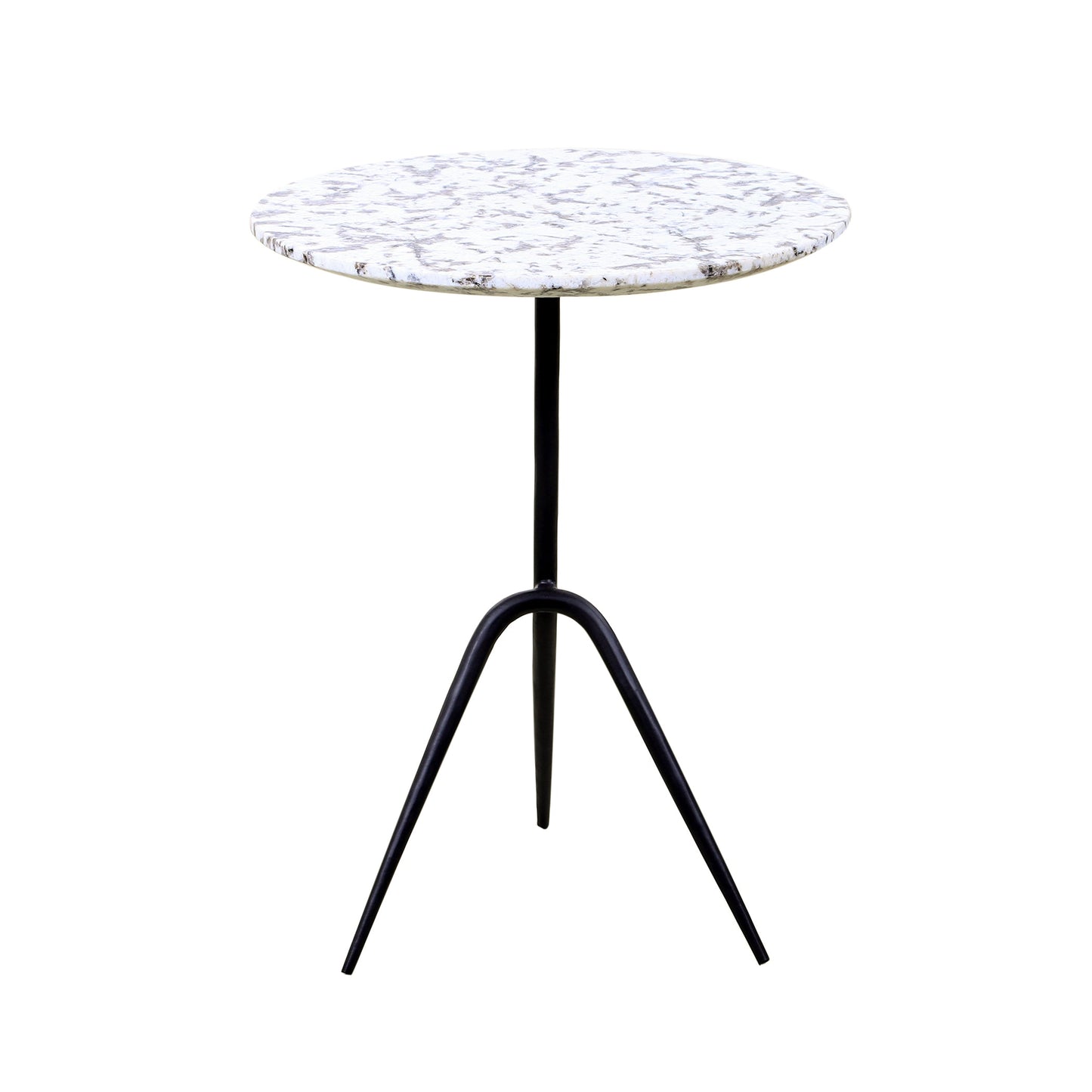18" Alaska White Marble Accent Table