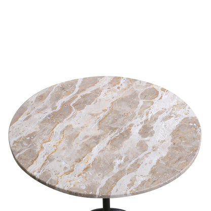 18" Capri Beige Marble Accent Table