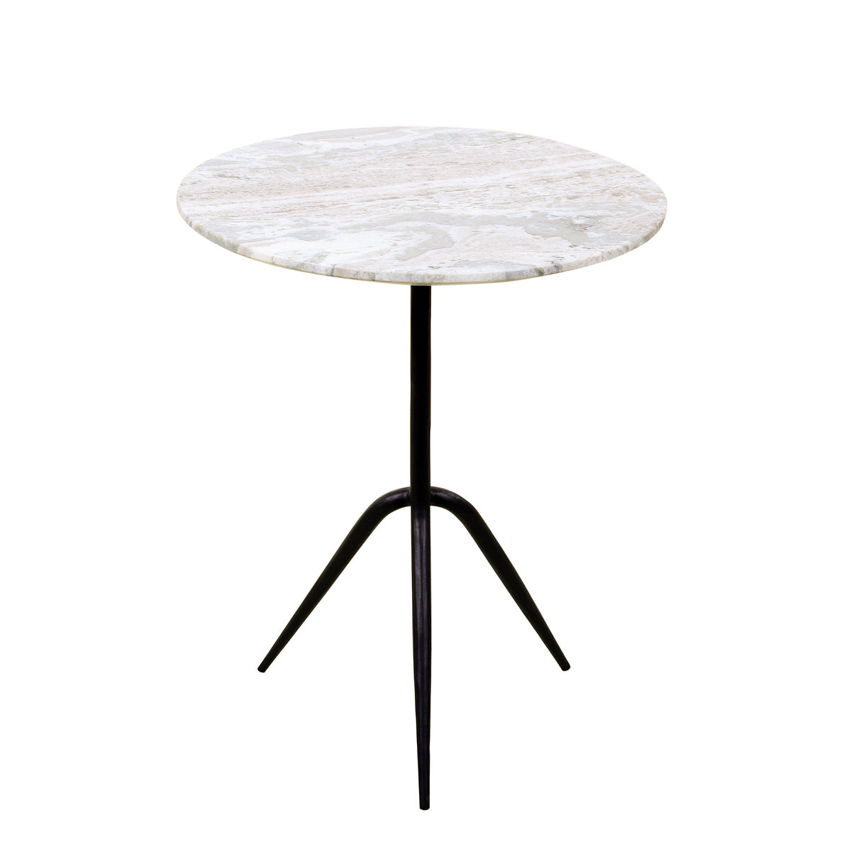 18" Brown Marble Accent Table