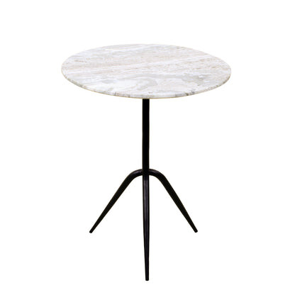 18" Brown Marble Accent Table
