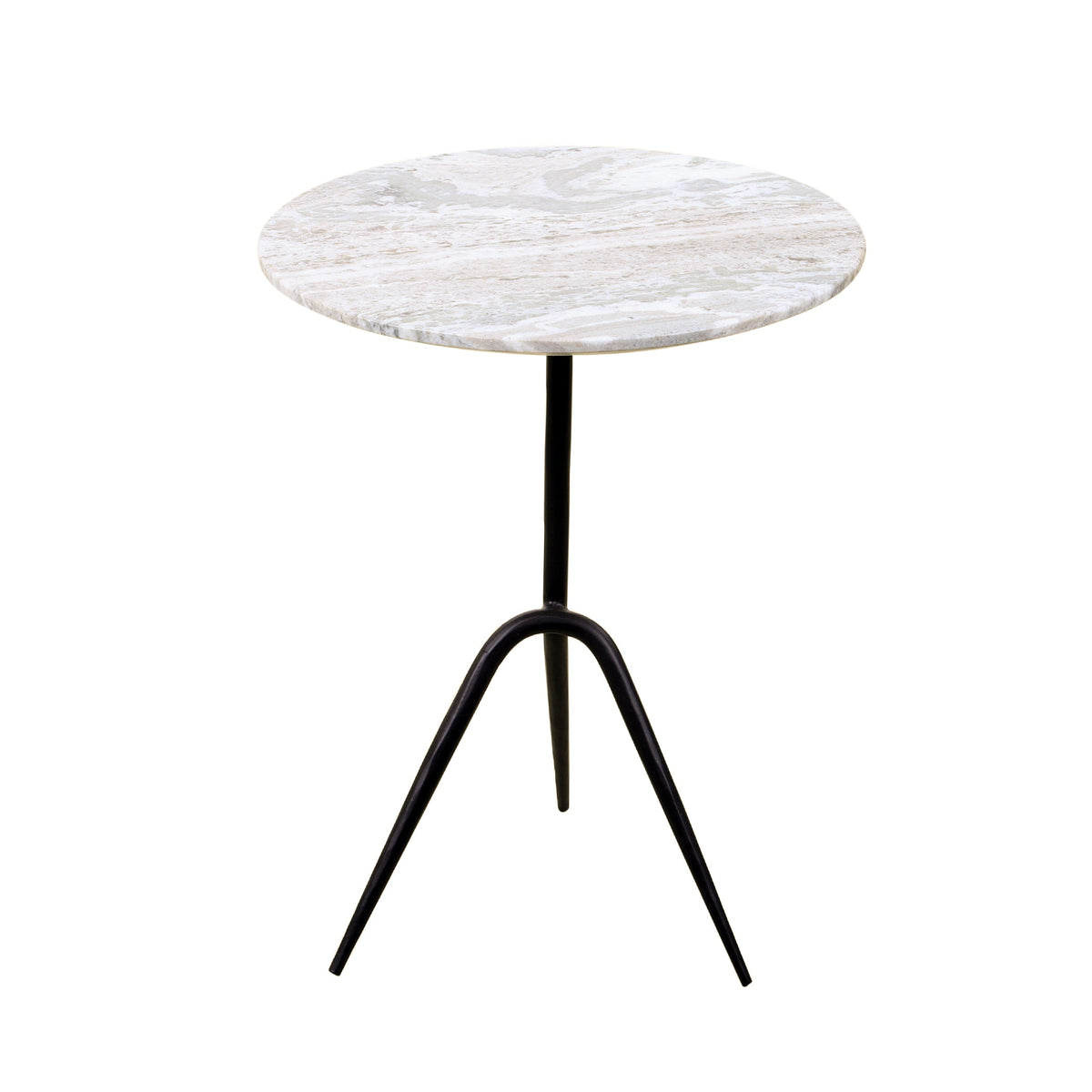 18" Brown Marble Accent Table