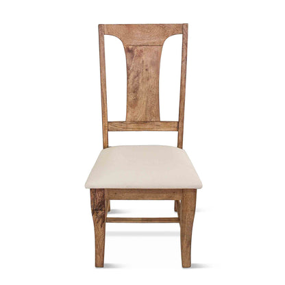 19" Antique Oak Upholstered Dining Chair