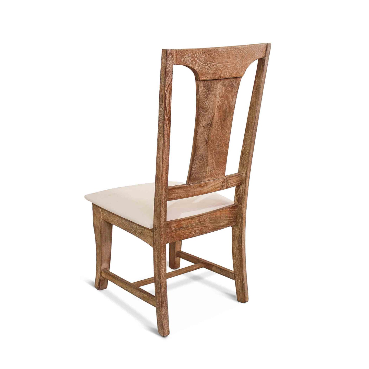 19" Antique Oak Upholstered Dining Chair