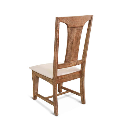 19" Antique Oak Upholstered Dining Chair