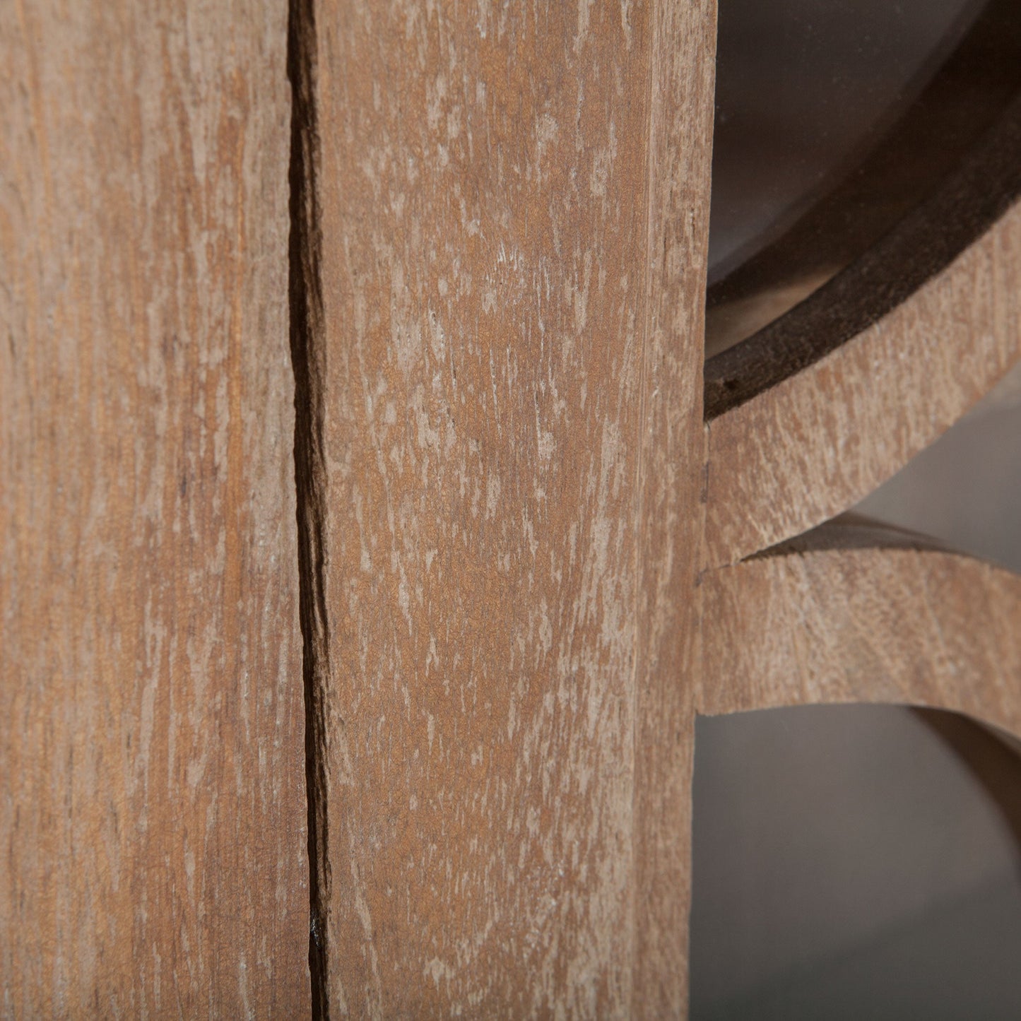 38" Antique Oak Tall Glass Cabinet