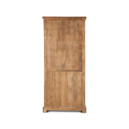 38" Antique Oak Tall Glass Cabinet