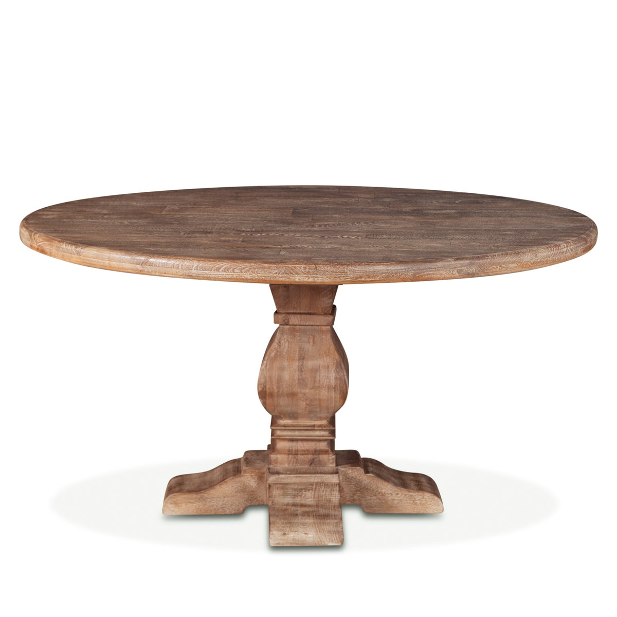 54" Antique Oak Round Dining Table