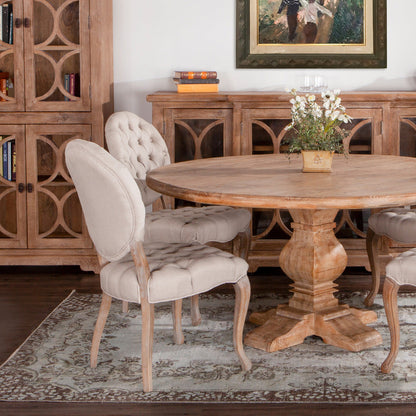 54" Antique Oak Round Dining Table