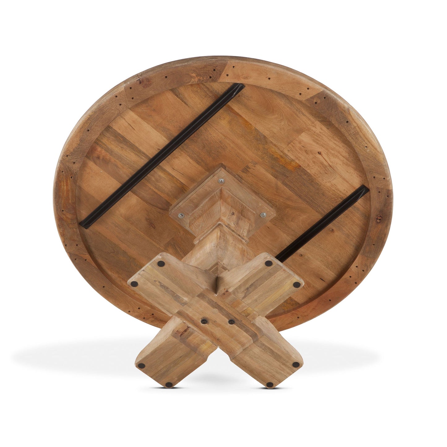 60" Antique Oak Round Dining Table