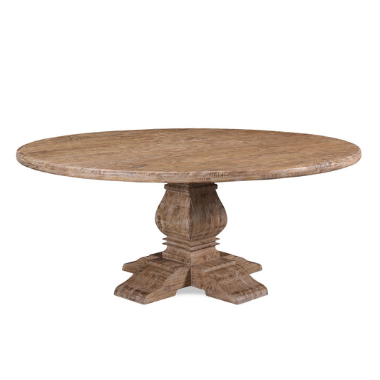 72" Antique Oak Round Dining Table
