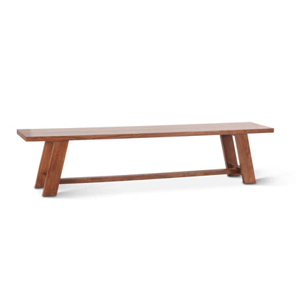 80" Cinnamon Brown Acacia Bench