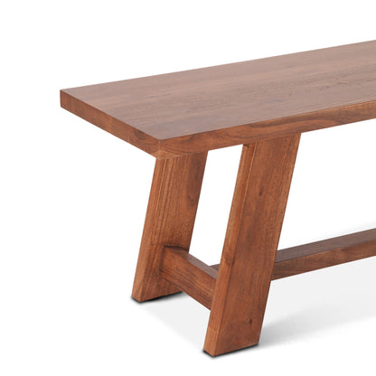 80" Cinnamon Brown Acacia Bench