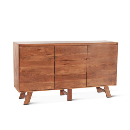 68" Cinnamon Brown Acacia Wood Sideboard