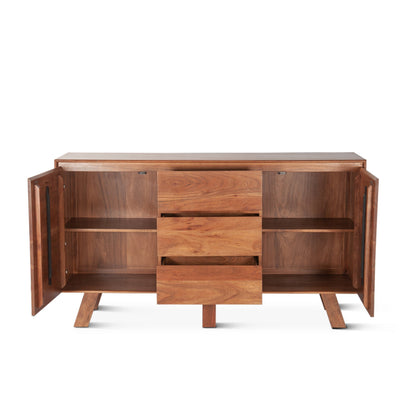 68" Cinnamon Brown Acacia Wood Sideboard